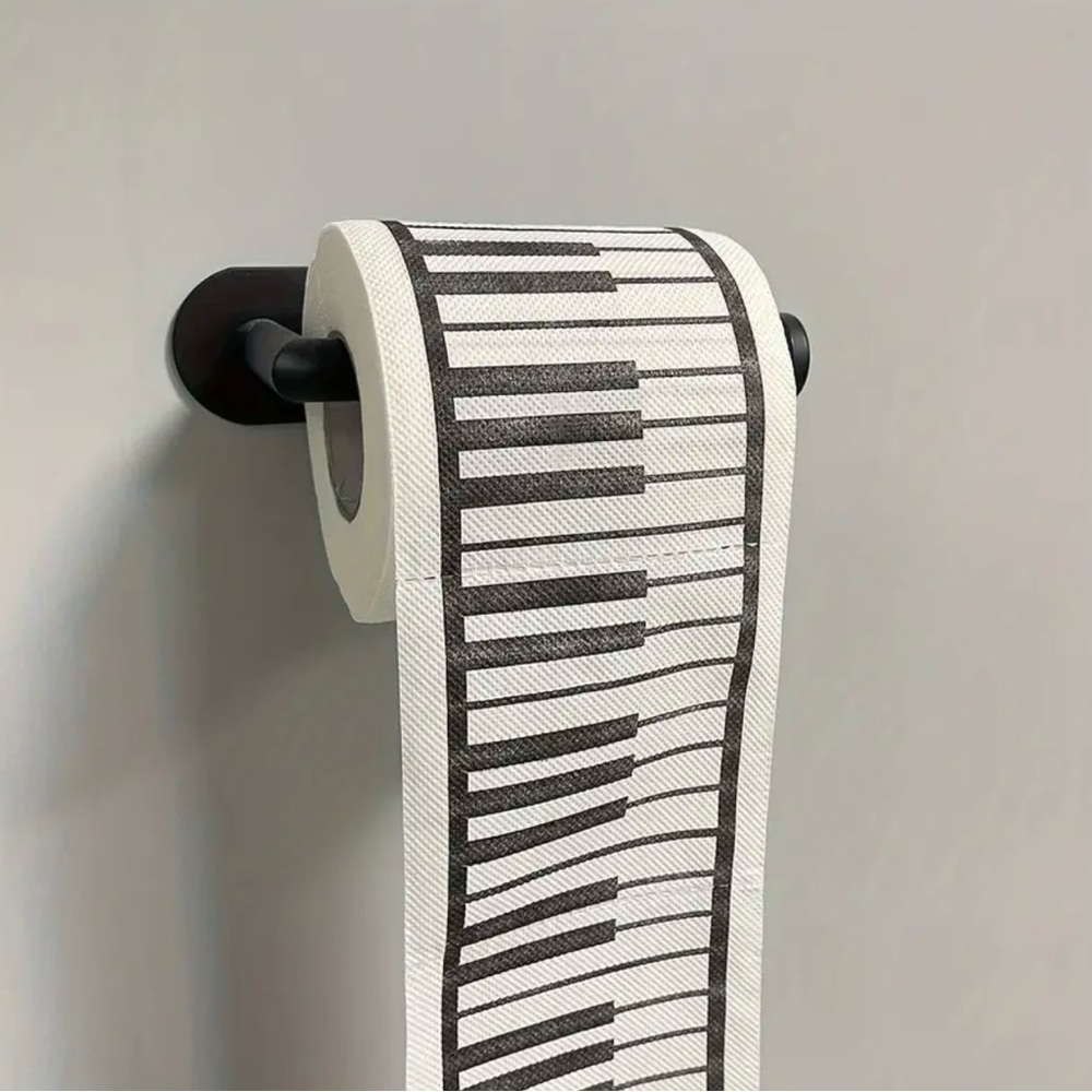 Musical Keyboard Design Toilet Paper, NEW, Fun, Black& White